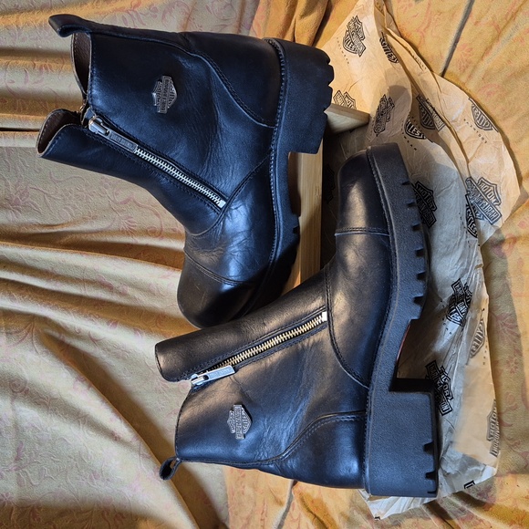Harley Davidson Women's Amherst Moto Boots▪︎ Sz 9 - Picture 4 of 10